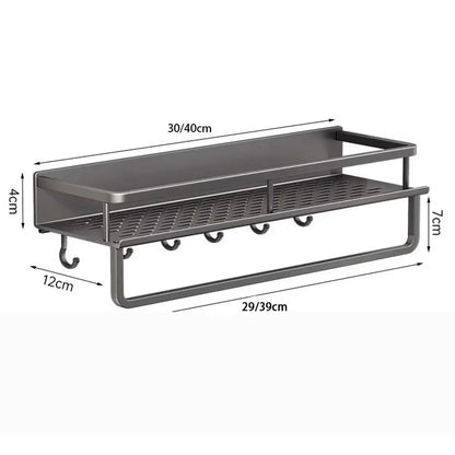 Aluminum Corner Shower Shelf - Wall-Mounted No-Drill Shampoo Storage Rack