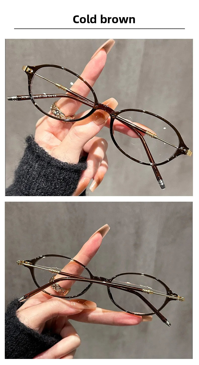 Oval Reading Glasses - Women's Classic Oval Frames, Anti Blue Light, Progressive Lenses