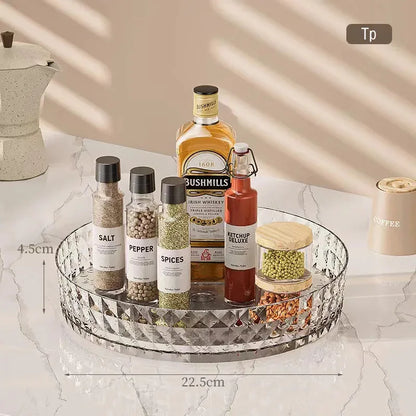 360 Rotating Spice Rack - Non-Slip Kitchen Organizer Tray