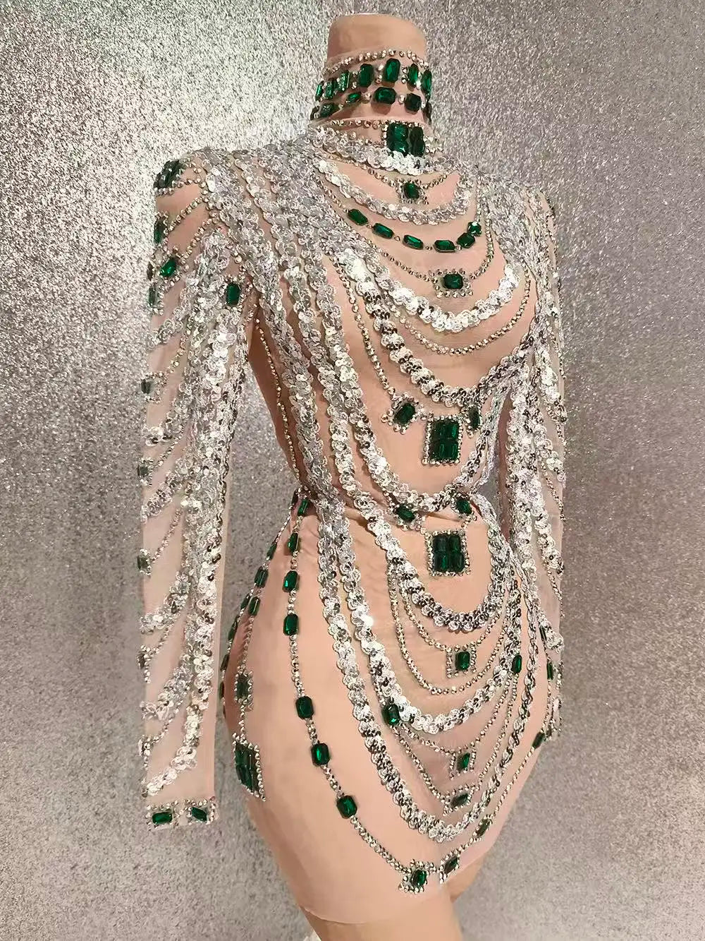 Luxurious Mini Dress Women Transparent Rhinestones Bodycon Singer Bar Club Shiny Short Dress Celebrity Party Evening Stage Costu