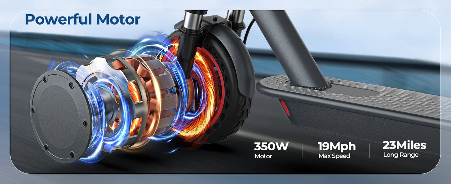 AOVOPRO AP07 Electric Scooter 10.5Ah 19mph APP Smart Control Scooter 8.5inch 23miles Max Range Double shock absorption for Adult