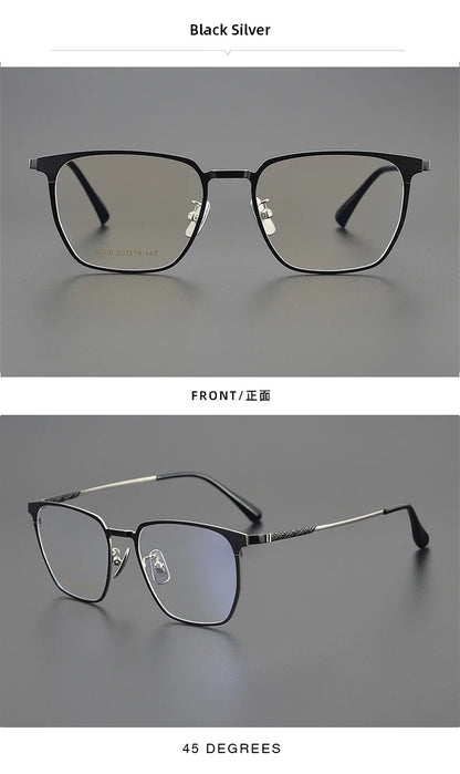 Titanium Reading Glasses - Ultralight Square Frame With Photochromic Lenses