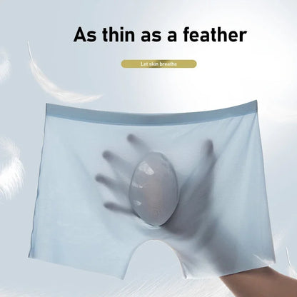 Mens Ice Silk Boxers - 10 Pcs Ultra-Thin Seamless Breathable Underwear