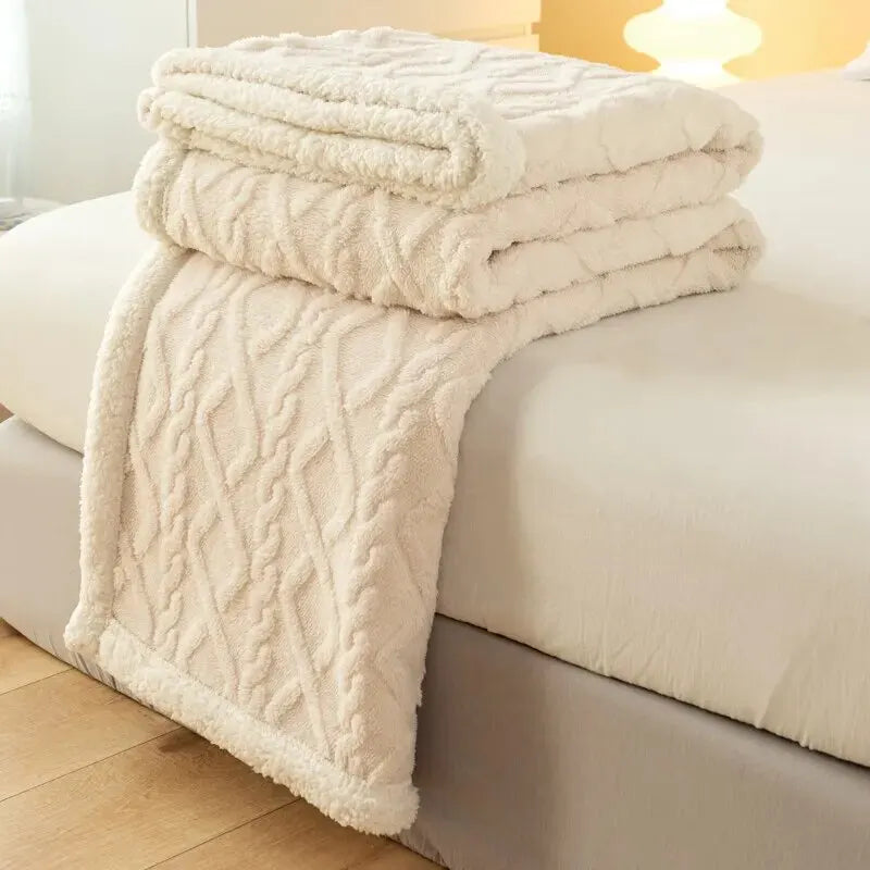 Tafurong Lamb Wool Tapestry Blanket - Thick Warm Leisure Office Nap Blanket