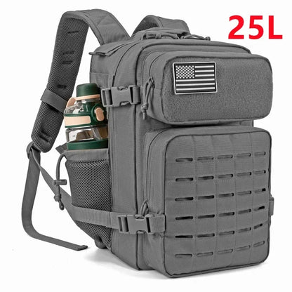 Tactical Backpack - 2545L Outdoor Rucksack with Dual Cup Holder for School Gym and Camping