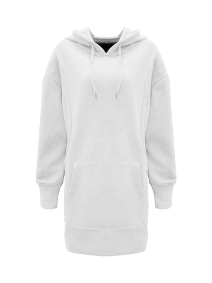 Oversized Hoodie Dress Women Loose Long Sleeve Pocket Drawstring Sweatshirt Dress Casual Streetwear Daily Wear Warm Pullover