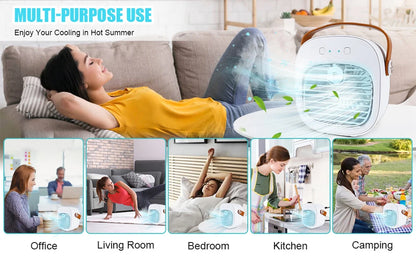 Portable Air Conditioner Rechargeable Mini Air Conditioners Personal Air Conditioning Cordless Air Cooler Fan For Room Camping