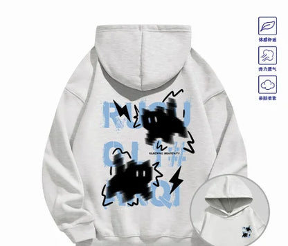 2026 Trendy "Haze Blue" Cat Hoodie - Both Men's and Women's Spring/Autumn Multi-Purpose Coat - Cool Fashion Item