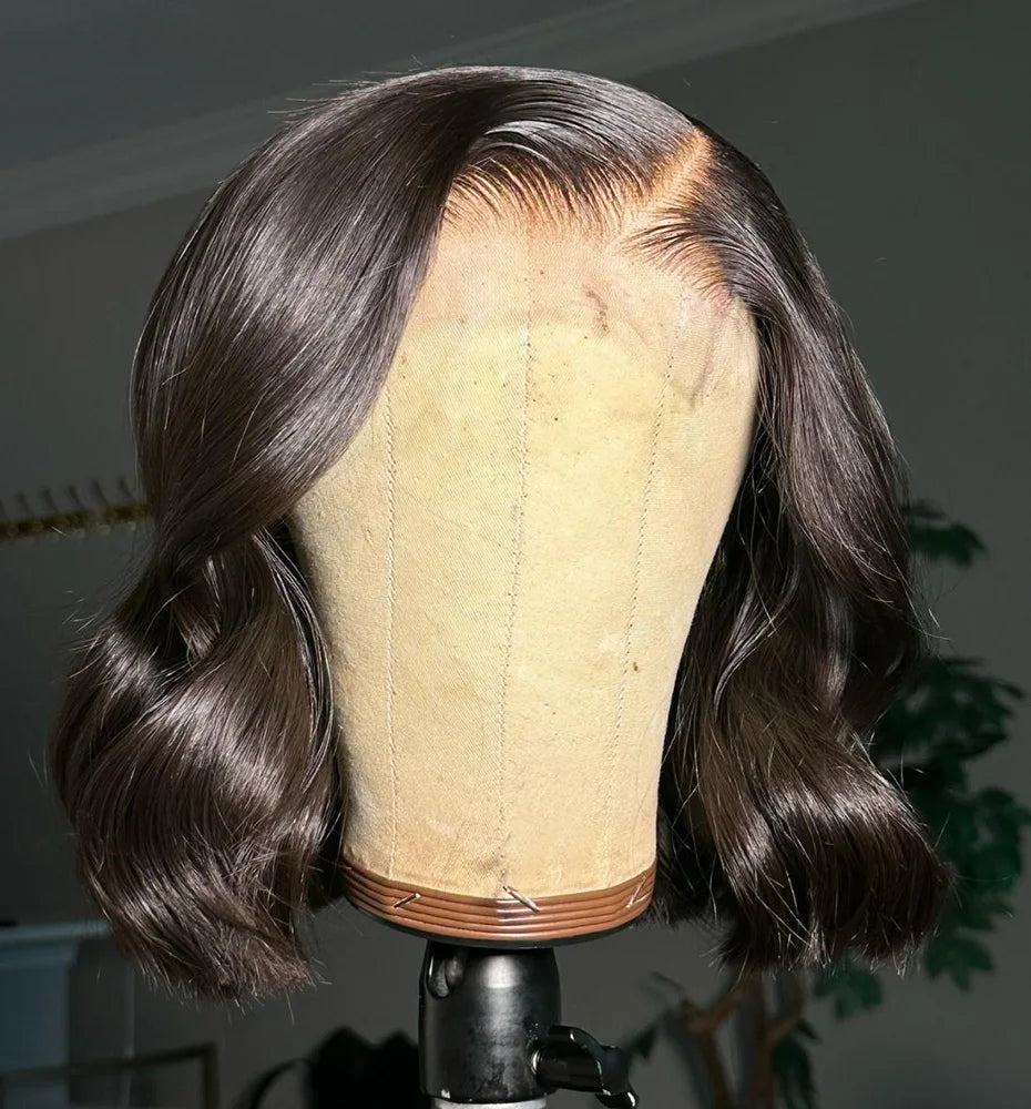 Vietnamese Human Hair Wig - 13x6 Lace Frontal Wig, 250% Density, Natural Black Bob