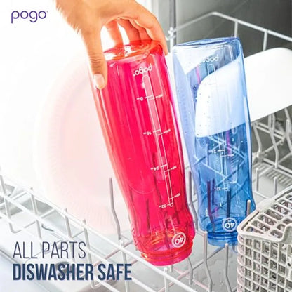 32oz Plastic Water Bottle with Chug Lid and Carry Handle, Reusable, BPA Free, Dishwasher Safe, Perfect for Travel, School, Outd
