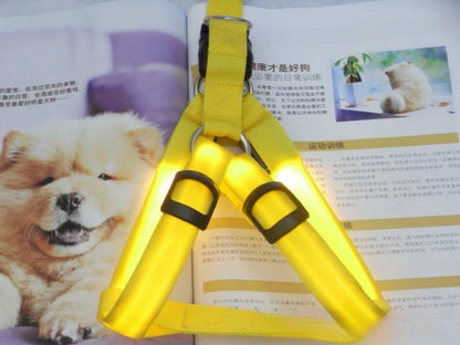Fashion LED Electronic Pet Harness Nylon Dog Accessories Flashing Light Pet Leash Rope Belt Dog Glowing Vest Pet Supplies