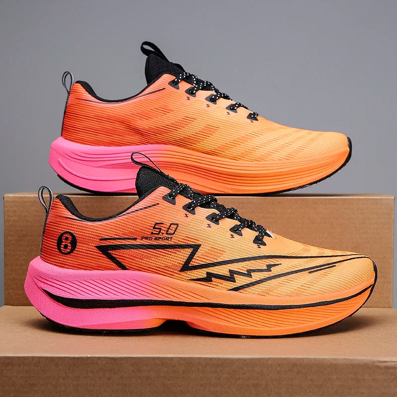 Marathon Men Sports Running Shoes Carbon Board Air Cushion Breathable Lightweight Women's Comfortable Athletic Nonskid Sneakers