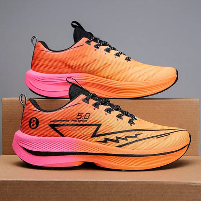 Marathon Men Sports Running Shoes Carbon Board Air Cushion Breathable Lightweight Women's Comfortable Athletic Nonskid Sneakers