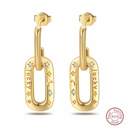 Silver Gold Pearl Earrings - 925 Sterling Silver Bee Star Moon Design Studs