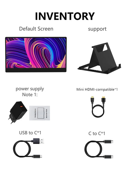 Portable 14 Inch Monitor - MUCAI N140-S36 TN Panel, 1366x768, 60Hz, Built-In Speakers