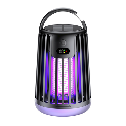 Solar Garden Light Fly Zapper Outdoor Solar Powered with Rechargeable Insect Fly Trap Garden Mosquito Killer Lamp Street Light