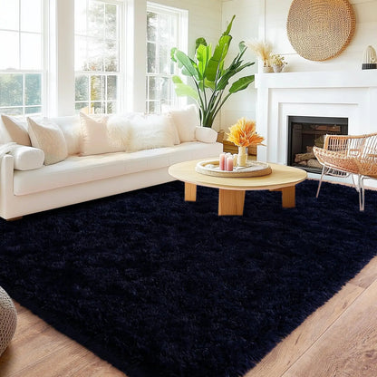 Plush Living Room Rug - Ultra-Soft Fluffy Floor Mat | Custom Size Rectangle Carpet