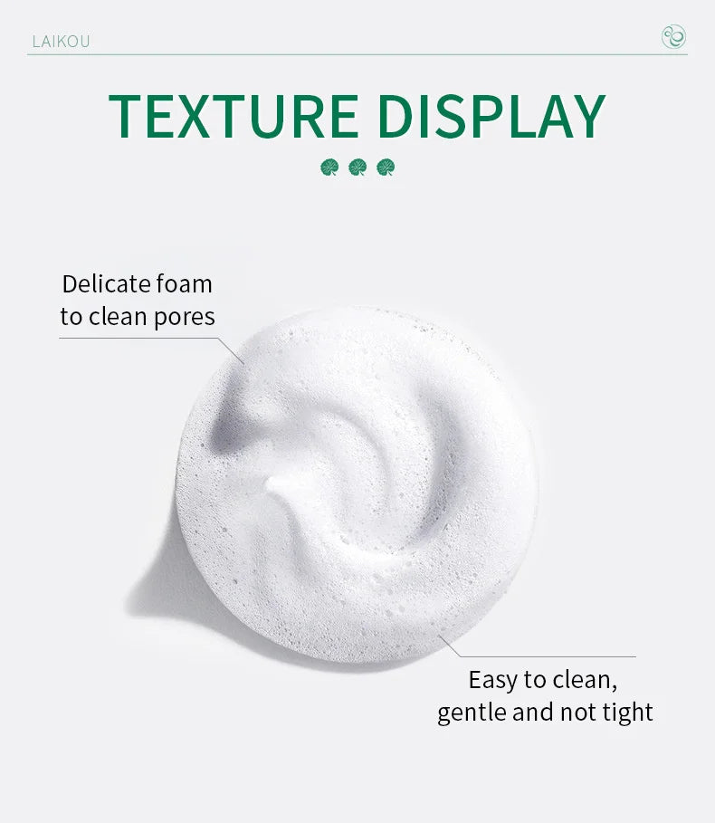 LAIKOU Centella Soothing Facial Cleanser Amino Acid BlackHead Remove Oil-Control Moisturizing Soften Face Skin Care Products