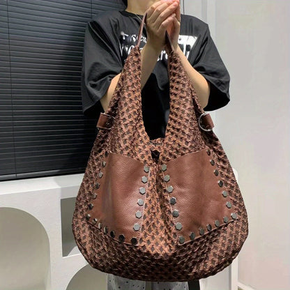 Women Leather Tote Bag – Genuine Leather Casual Shoulder Messenger With Zipper Closure