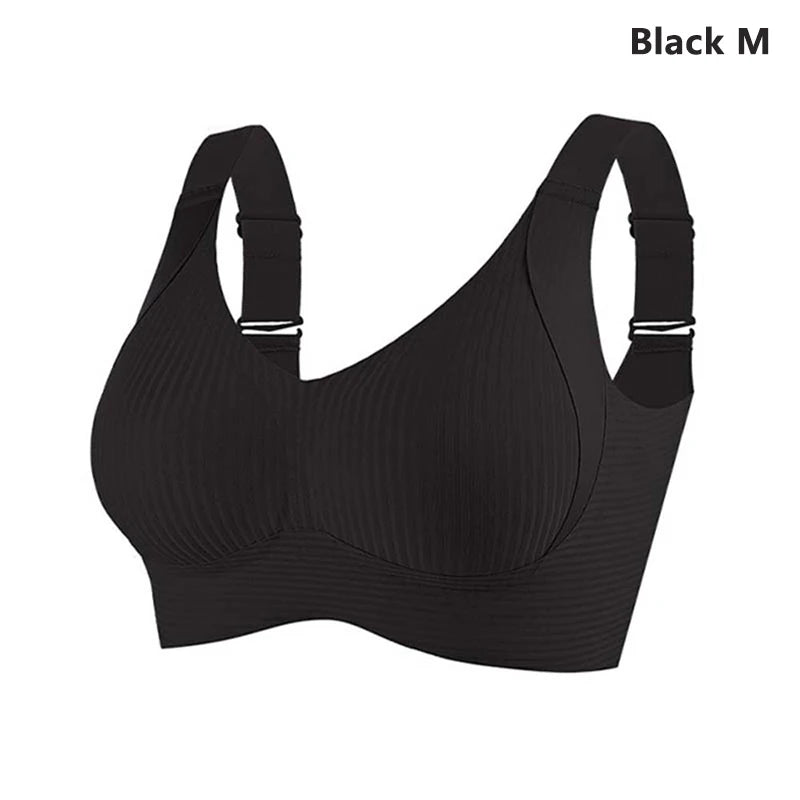 2025 Women's Seamless Underwear Thin Style Plus Size Removable Bra Anti-Sagging Wire-Free