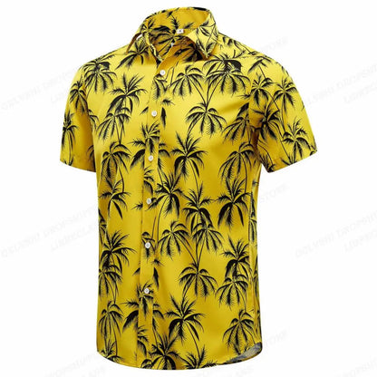 Floral Hawaiian Shirt Tropic Leaf 3d Printed Shirts Men Women Fashion Oversized Blouse Men's Vocation Lapel Beach Camisas