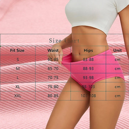 FINETOO 4 Pieces High Waist Women's Unicolor Seamless Panties Oversized Women's Underwears Solid Color S-XXL Cotton Pantys