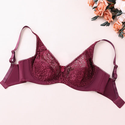Sexy Womens Bras Ultra-Thin Perspective Deep V Lace Sheer Plus Size Bra Female Underwear Lingerie BH Tops D E F Cup