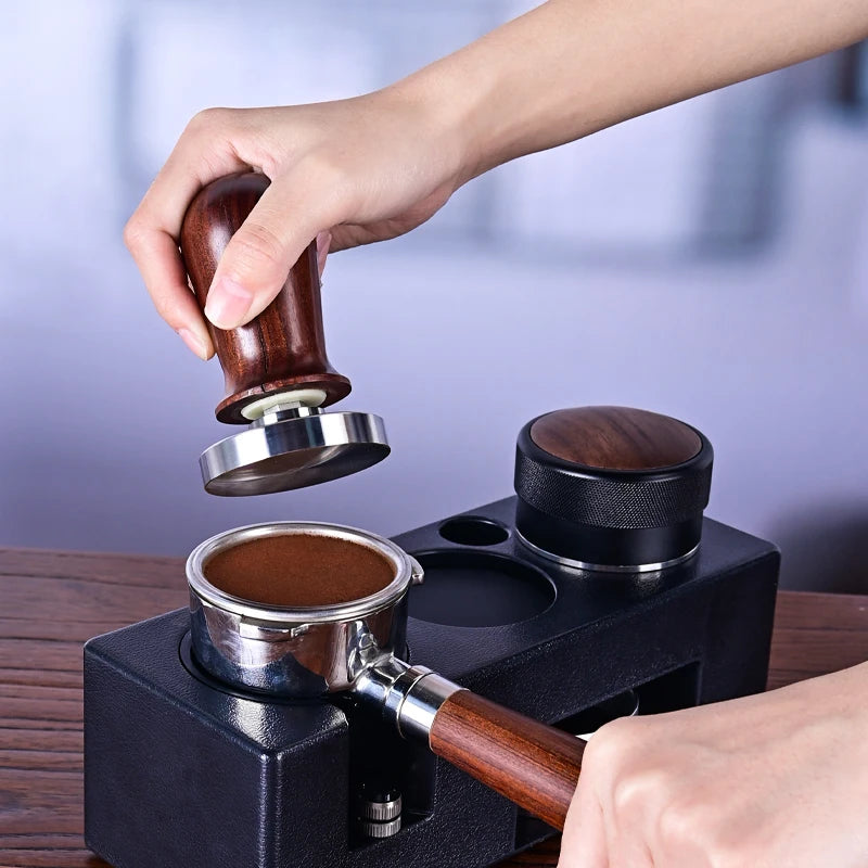 Espresso Tamper Holder | Multifunction Coffee Tool with ABS Stand & Knock Box