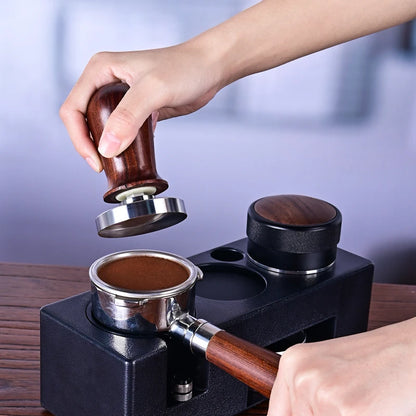 Espresso Tamper Holder | Multifunction Coffee Tool with ABS Stand & Knock Box