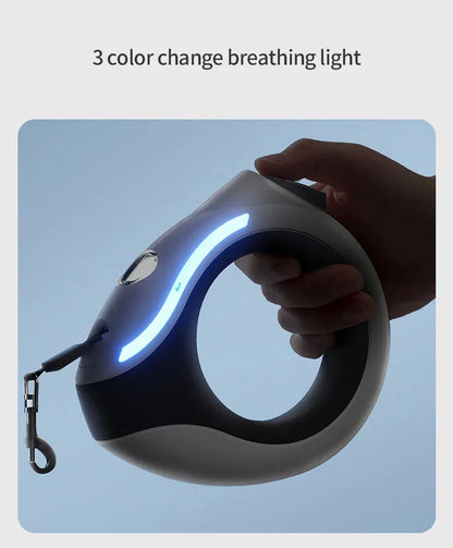 LED pet retractable leash wearable touch dimming suitable for small dogs, medium dogs and cats Pet supplies Luminous travel safe