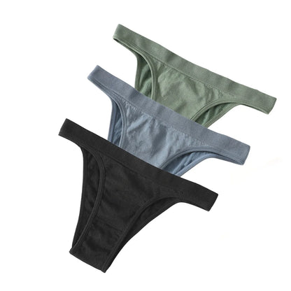3Pcs/Set Women High Cut Brazilian Panties High Rise Seamless Underwear Soft Stretch Sports Soft Briefs Ladies Sexy Lingerie M-L