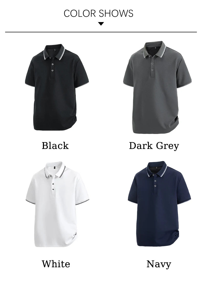 Oversized Men 7XL Polo Shirt 8XL 2026 Summer 95% Cotton Breathable Short Sleeve Collar Business Shirt Golf Man Top Clothes