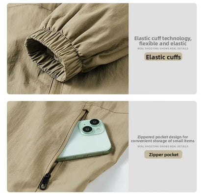 Men's Lightweight Packable Windbreaker Jacket 100% Polyamide Nylon Breathable Outdoor Sports Sun Protection Coat 2026