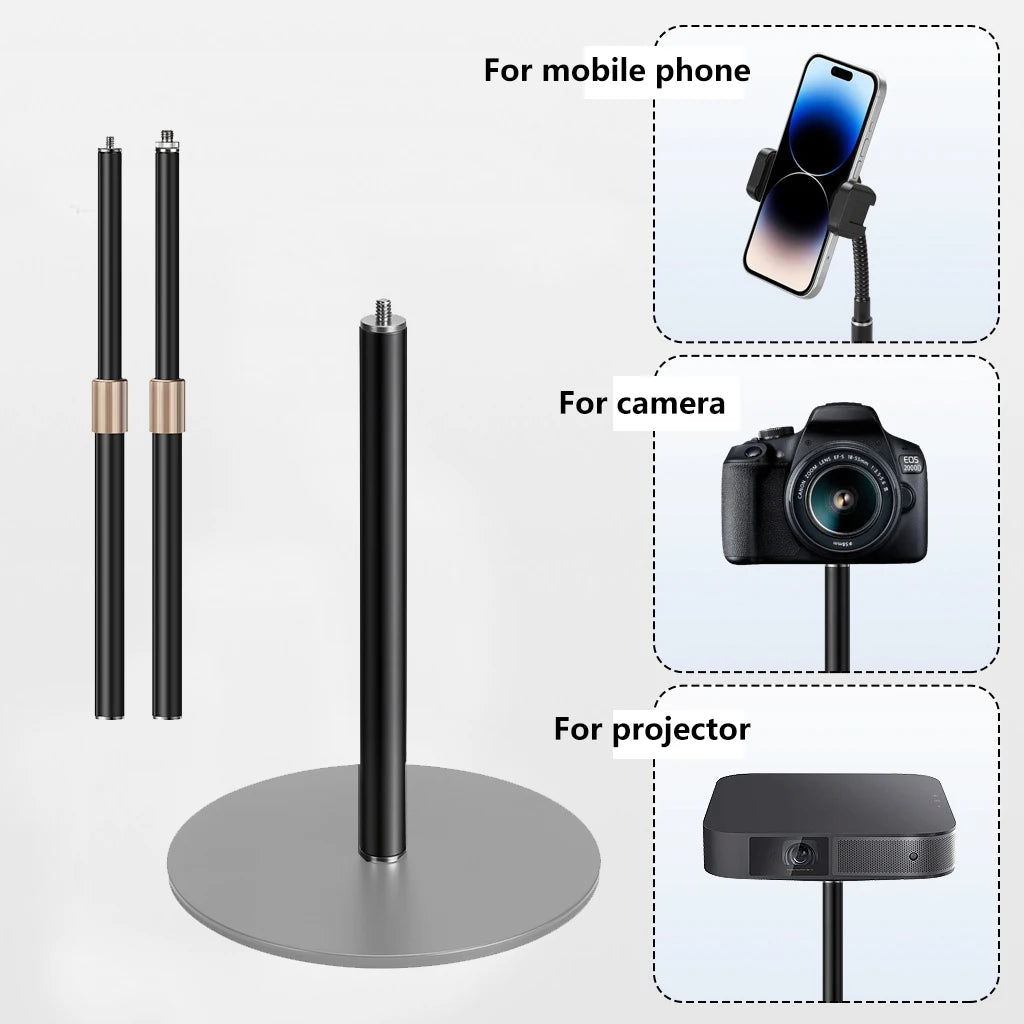 Metal Tube Extendable Rod Selfie Stick Monopod Extention Pole Stand Holder with 1/4inch Screw Ball Head for Mobile Phone Cameras