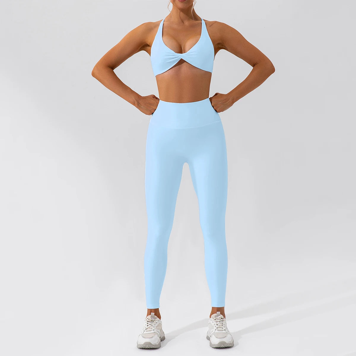 Women Yoga Suit - Quick Dry Gym Tracksuit With Long Sleeve Top & High Waist Leggings
