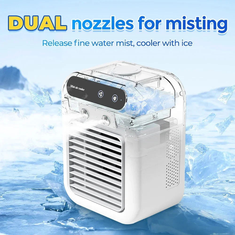 Portable 3-in-1 Air Conditioner Fan, Mini Air Cooler & Humidifier for Home Office
