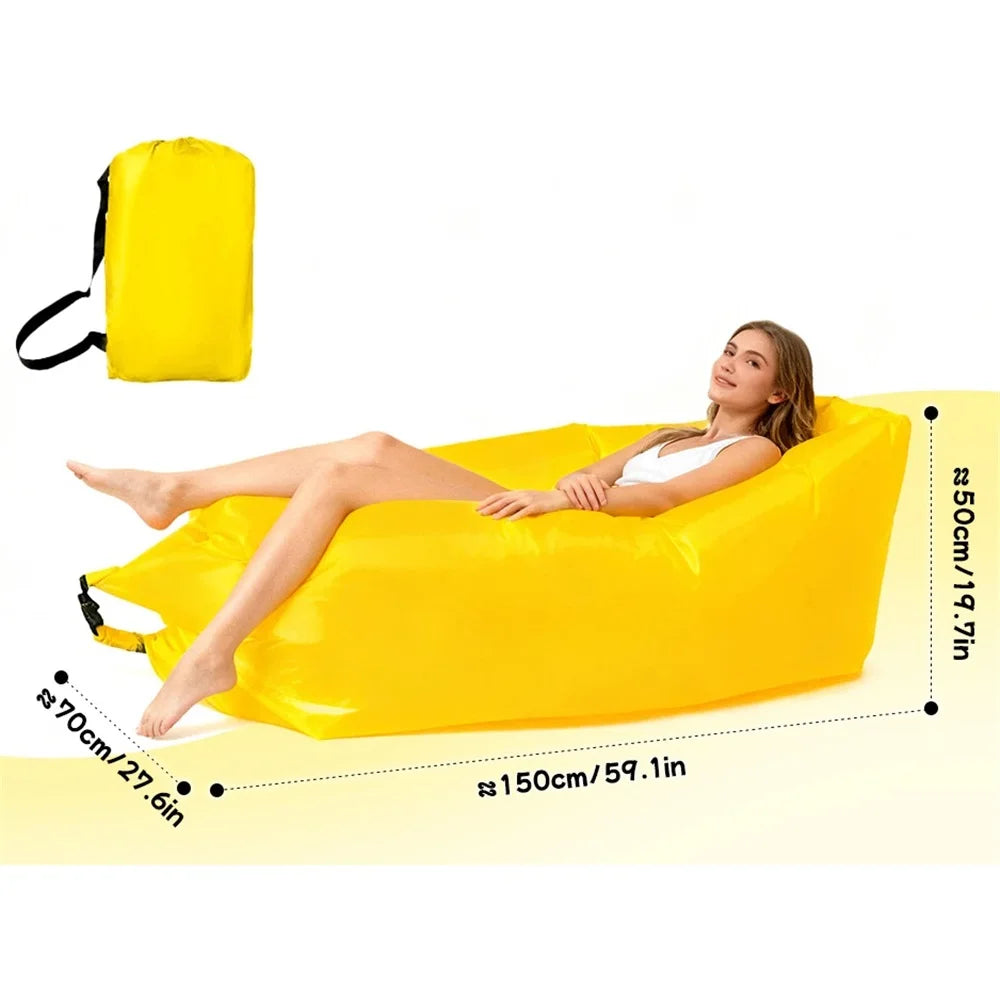 Portable Air Sofa Waterproof Fast Inflatable Lounger for Beach Camping Picnic Lightweight Durable Lazy Couch with Carry Bag
