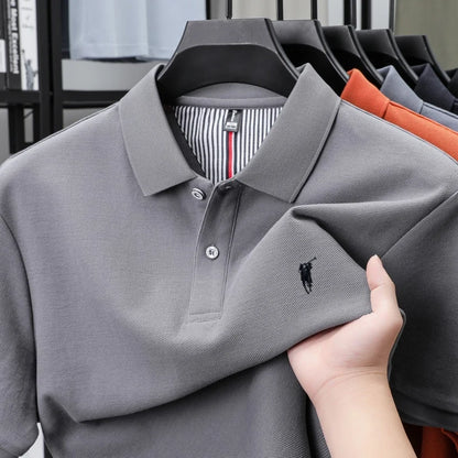 100% pure cotton short sleeved polo shirt high-end luxury brand fashion Paul Pony embroidery golf men's business casual T-shirt
