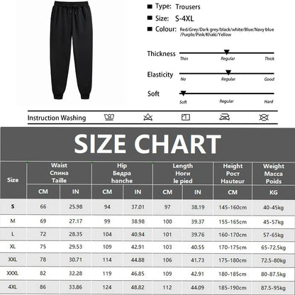 Mens Casual Pants Autumn Winter Fleece Sweatpants Men Running Jogger Sports Gym Trousers Fashion Solid Color Workout Long Pants