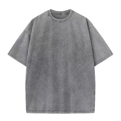 Retro Heavyweight T-Shirt - Solid Color Tee | Breathable Cotton Shirt, Short Sleeve Casual Top