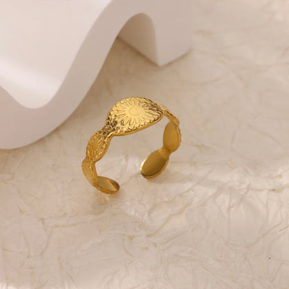 Ocean Starfish Shell Open Rings For Women Gold Color Stainless Steel Ring Summer Beach Aesthetic Waterproof Jewelry Gift