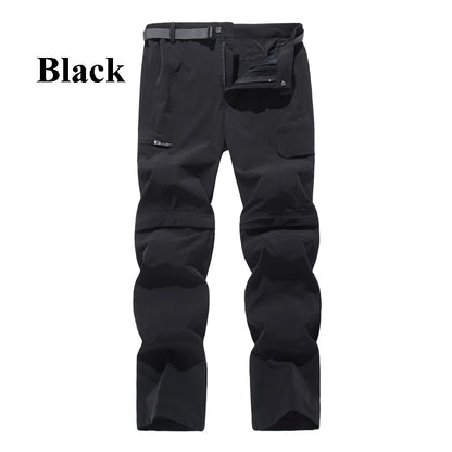 NUONEKO New Elastic Mens Hiking Pants Outdoor Sport Summer Quick Dry Waterproof Detachable Camping Trekking Climbing Cargo Pants