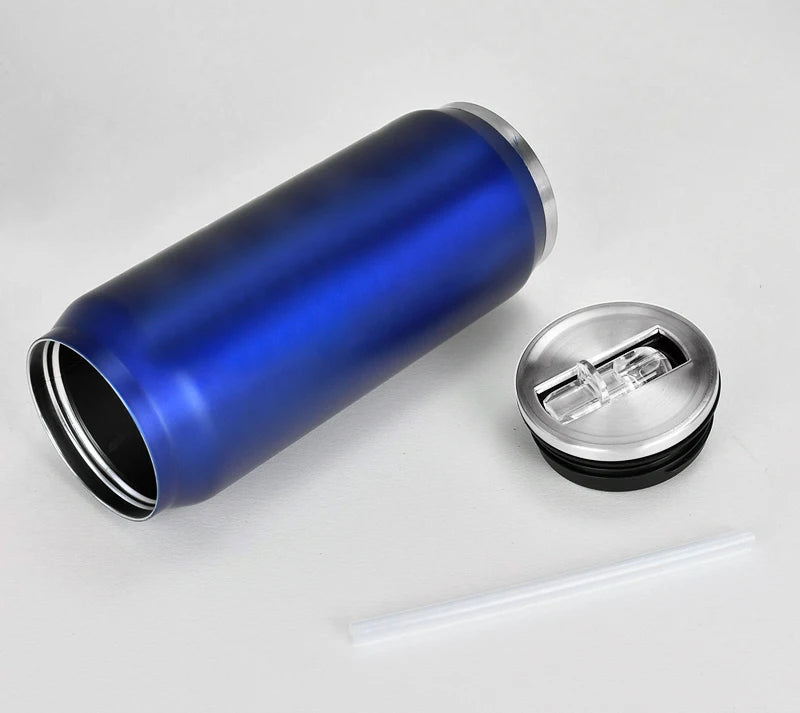 500ML 304 Stainless Steel Cola Can Thermos Custom LOGO Vacuum Cup Flask Portable Double Layers Straw Cup Water Bottle Mug