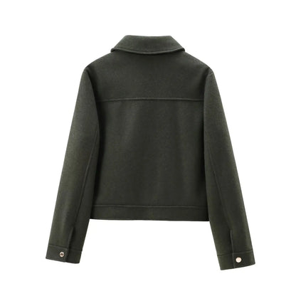 Women's Zipper Jacket - Casual Long Sleeve Coat With Pocket | Lightweight Winter Outerwear