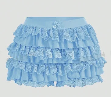 Women's Bow Lace Ruffle Shorts – Y2K Elastic-Waist Summer Shorts