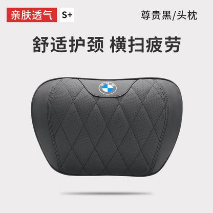 BMW Car Neck Pillow - Memory Foam Headrest Cushion | Waist Support Pillow