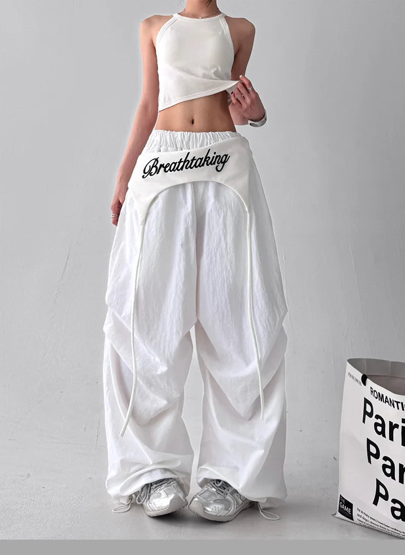Designer Layering Cargo Pants Women Summer Lightweight Quick-Dry Jazz Dance Trousers Baggy Paratrooper Streetwear Wide Leg Pants