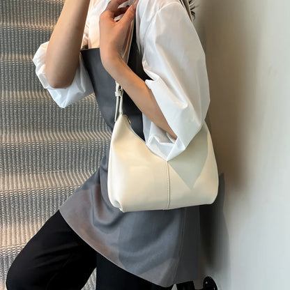 PU Leather Crossbody Bag | Women’s Small Retro Baguette Style Shoulder Bag with Hasp Closure