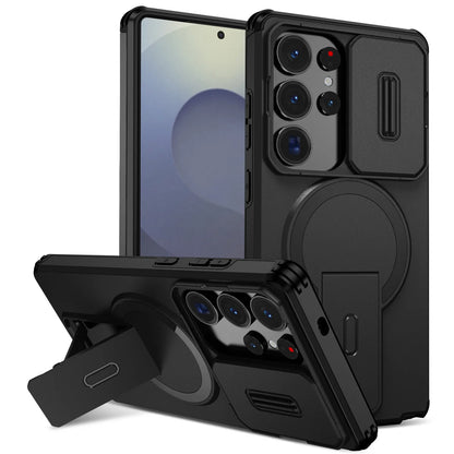Lens Protect Camera Phone Case for Samsung S25 FE S26 S24 Ultra S23 Plus A37 A57 A17 A36 A56 A16 A55 Magnetic Kickstand Cover