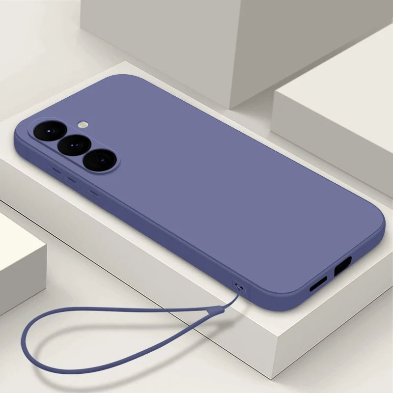Soft Silicone Lanyard Case For Samsung Galaxy S26 S23 S24 S25 Ultra S23 S24 FE A57 A17 A56 A55 A37 A15 A16 A25 5G Phone Cover
